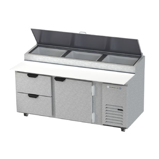 Beverage Air, DPD72HC-2, Refrigerated Counter, Pizza Prep Table 