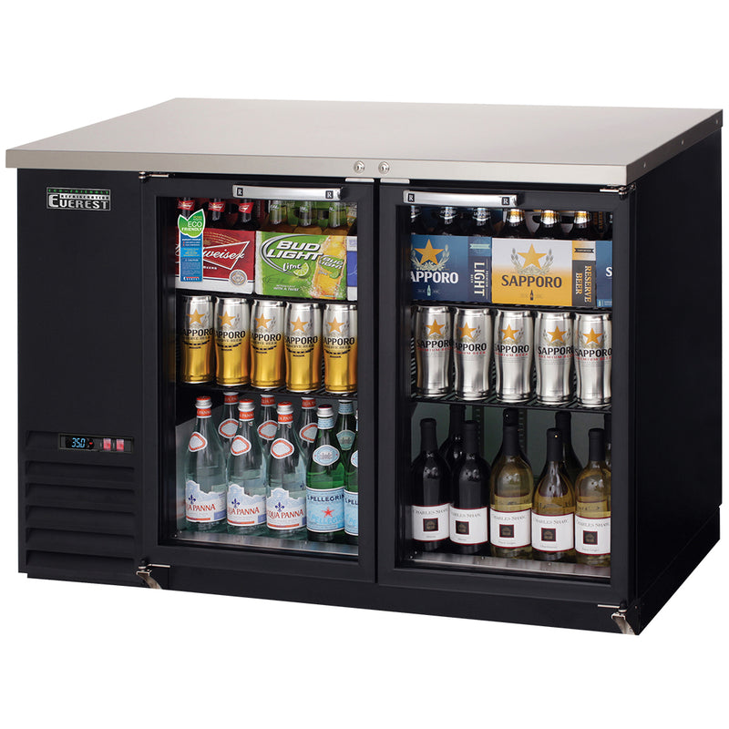 Everest Refrigeration 2 Glass Door Back Bar Cooler, 48