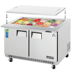 Everest Refrigeration 2 Door Open Top Prep Table, 47 1/2" (Mega Top) EOTP2 - Quality Galore