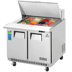 Everest Refrigeration 2 Door Sandwich Prep Table, 35 1/2" (Mega Top) EPBSR2 - Quality Galore