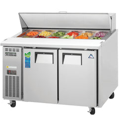 Everest Refrigeration 2 Door Sandwich Prep Table 47 1/2" Length, 24" Depth EPR2-24 - Quality Galore