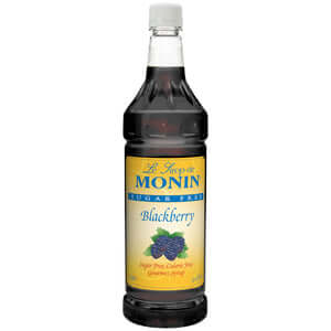 Monin Flavored Syrup Blackberry Sugar Free  Plastic Bottle 4 X 1 Liter