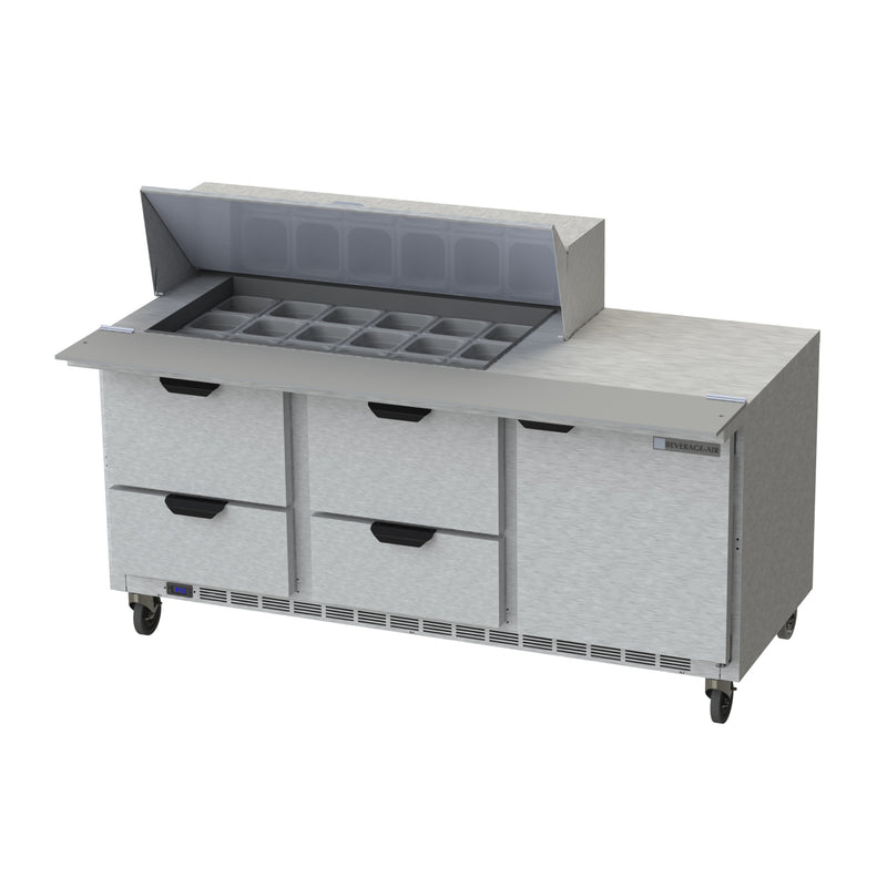 Beverage Air, SPED72HC-18M-4, Refrigerated Counter, Mega Top Sandwich / Salad Unit 