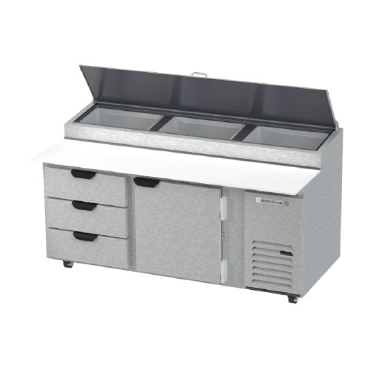 Beverage Air, DPD72HC-3, Refrigerated Counter, Pizza Prep Table 