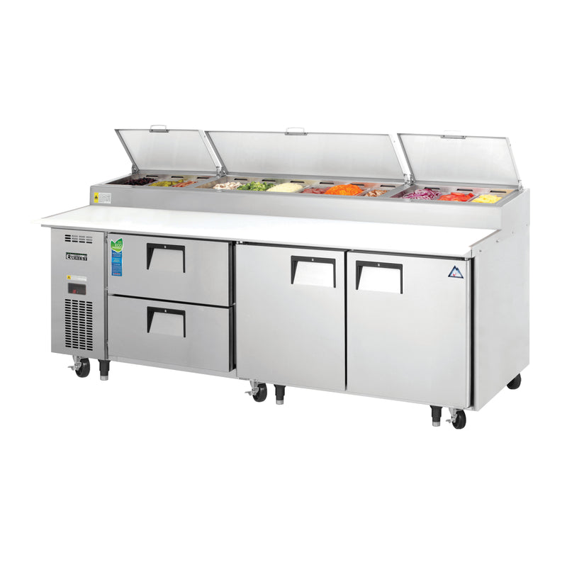 Everest Refrigeration, EPPR3-D2, Refrigerated Counter, Pizza Prep Table 