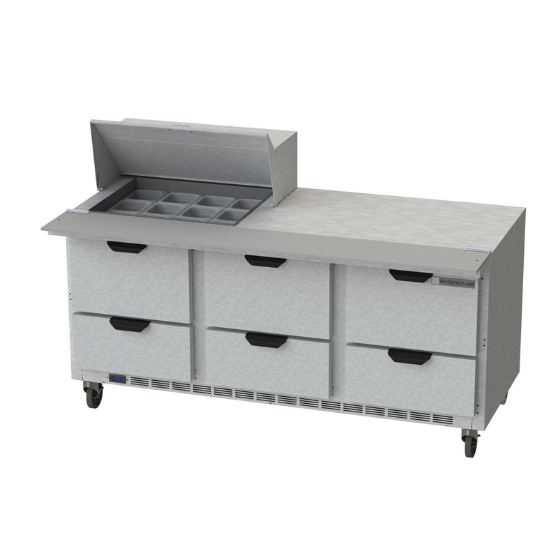 Beverage Air, SPED72HC-12M-6, Refrigerated Counter, Mega Top Sandwich / Salad Unit 