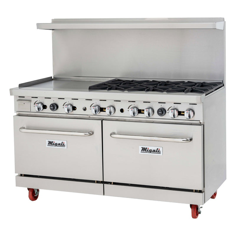 Migali, C-RO6-24GL-LP, Commercial Range with Oven 