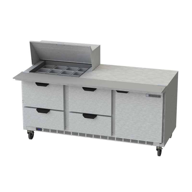 Beverage Air, SPED72HC-12M-4, Refrigerated Counter, Mega Top Sandwich / Salad Unit 