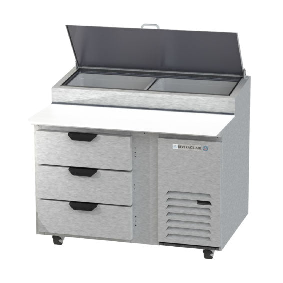 Beverage Air, DPD46HC-3, Refrigerated Counter, Pizza Prep Table 