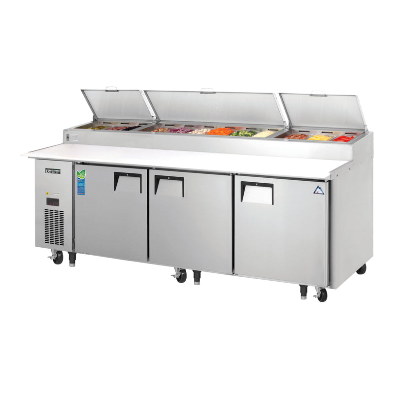 Everest Refrigeration, EPPR3, Refrigerated Counter, Pizza Prep Table 