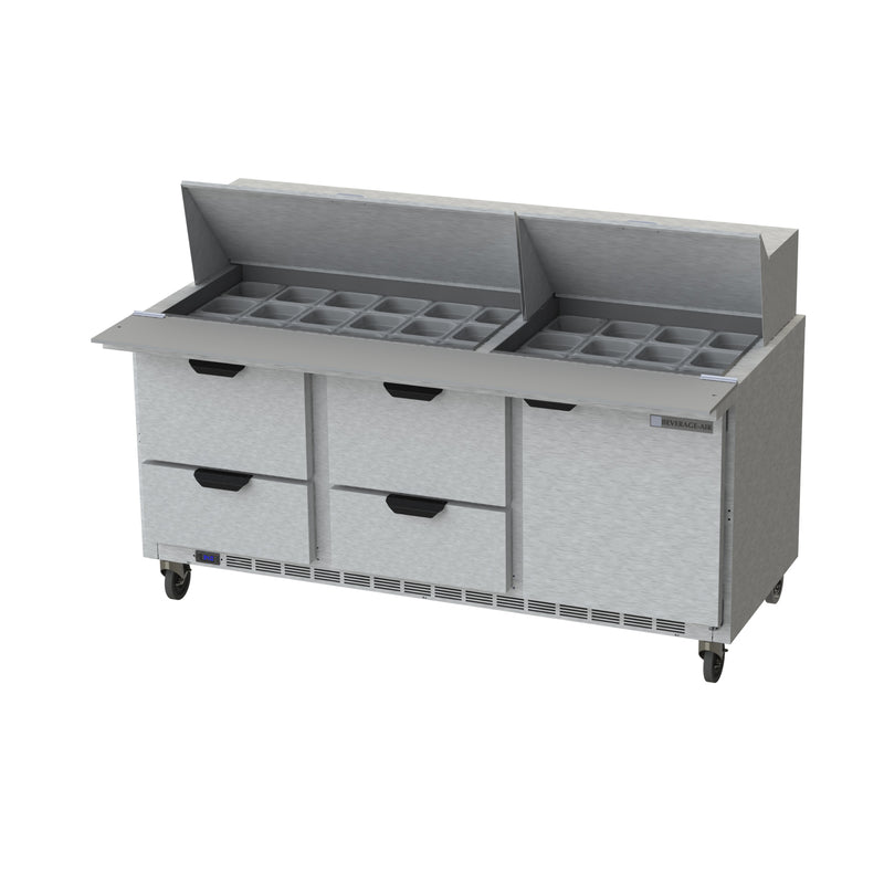 Beverage Air, SPED72HC-30M-4, Refrigerated Counter, Mega Top Sandwich / Salad Unit 