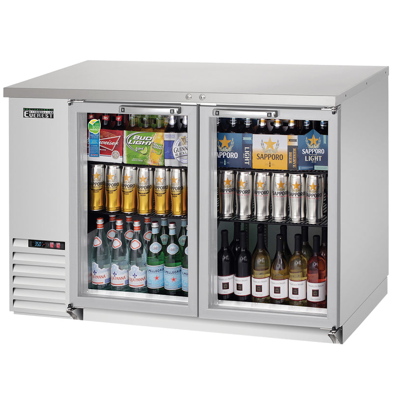 Everest Refrigeration 2 Glass Door Back Bar Cooler, 48