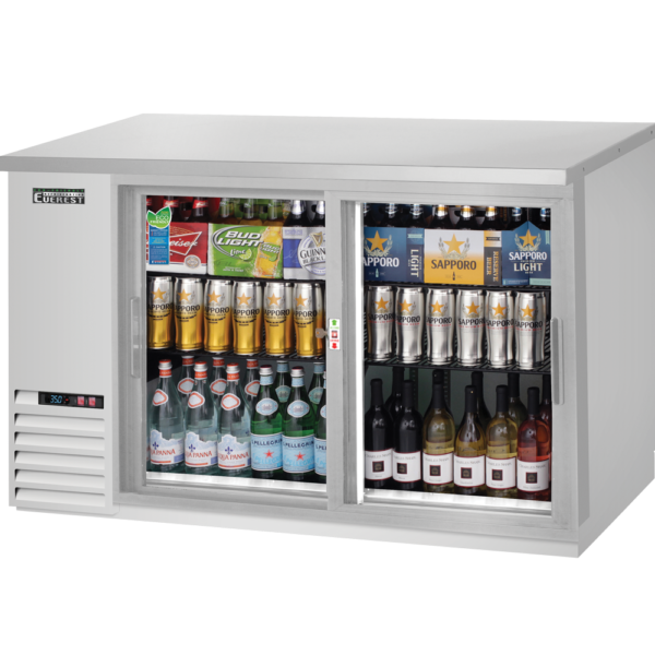 Everest Refrigeration 2 Deep Glass Sliding Door Back Bar Cooler, 59