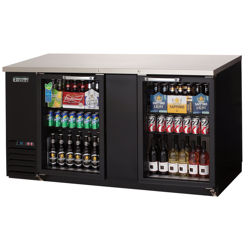 Everest Refrigeration 2 Glass Door Back Bar Cooler, 69