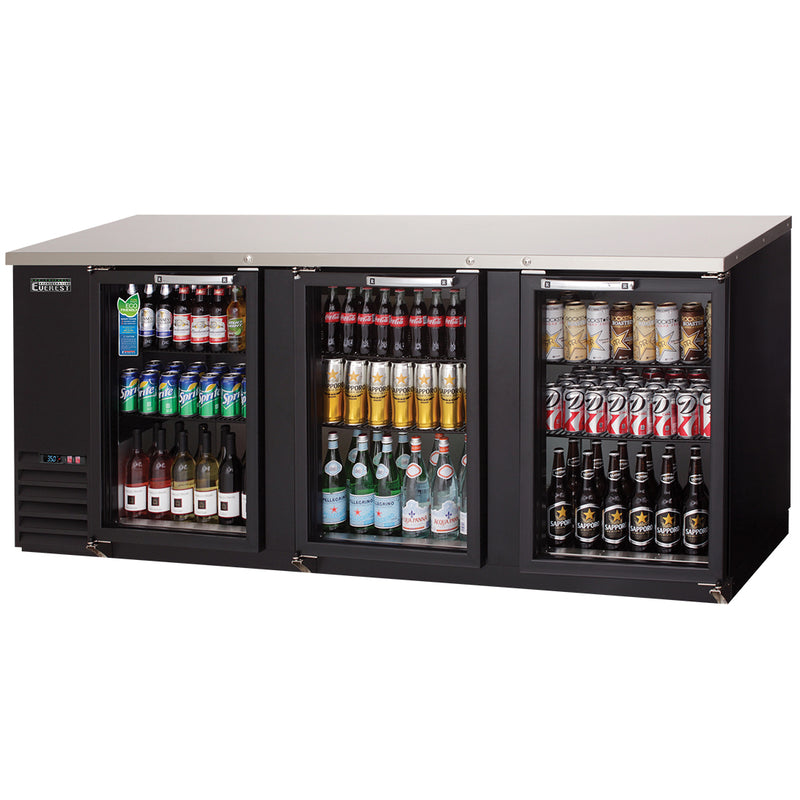 Everest Refrigeration 3 Glass Door Back Bar Cooler, 90