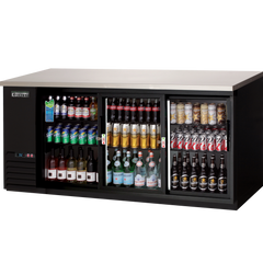 Everest Refrigeration 2 Glass Door Back Bar Cooler, 59" - Black Exterior EBB59G - Quality Galore