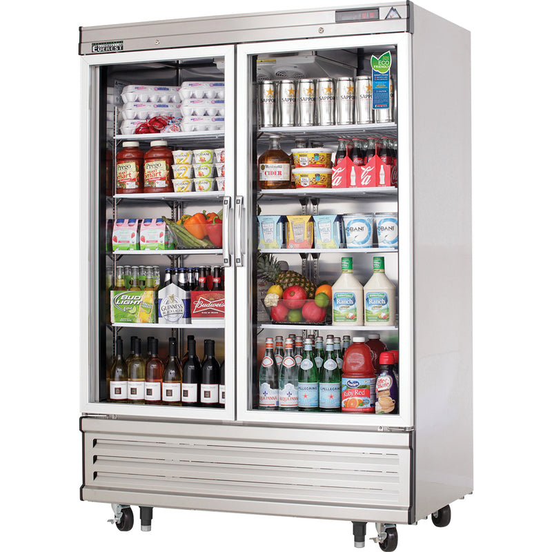 Everest Refrigeration 2 Glass Door Refrigerator, 54 1/4