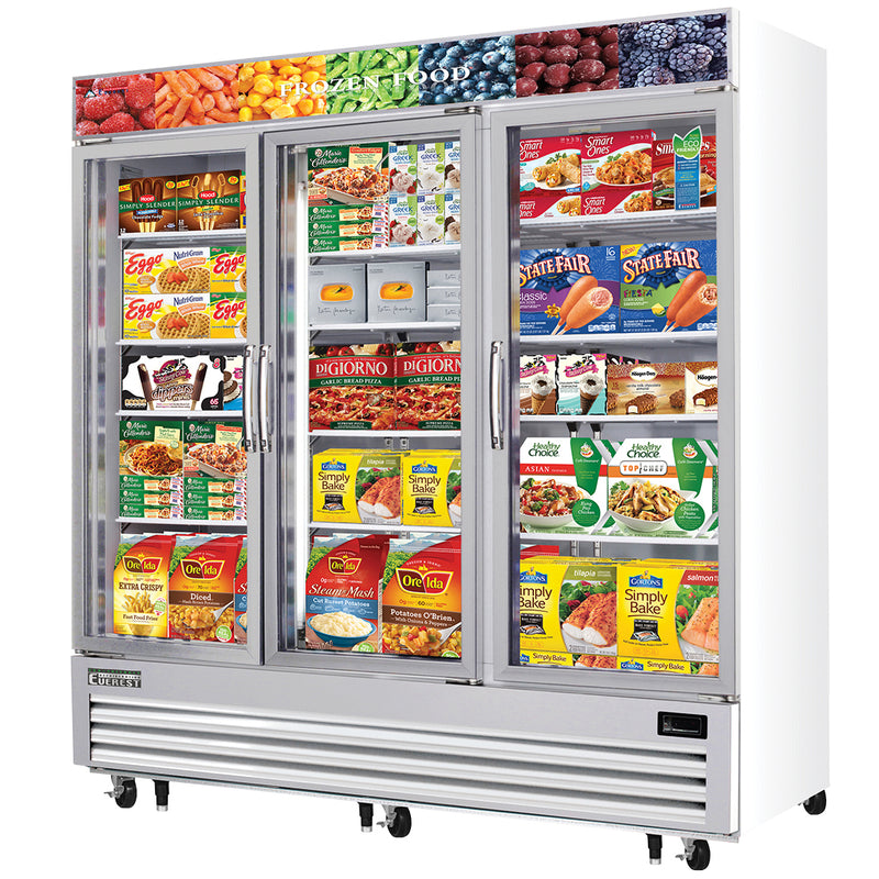 Everest Refrigeration 3 Glass Door Freezer, 69 cu ft EMGF69