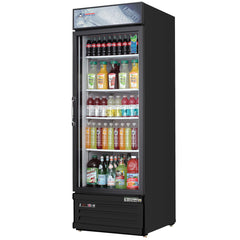 Everest Refrigeration 1 Door Refrigerator Merchandiser, 10 cu ft - Black Exterior EMGR10B