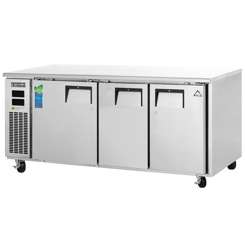 Everest Refrigeration 3 Door Undercounter 2/3 Ref & 1/3Fzr Dual Temp, 71 1/2