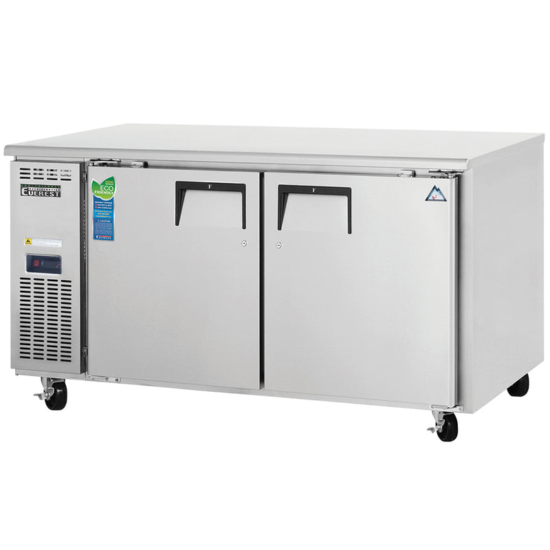 Everest Refrigeration 2 Door Undercounter Freezer, 59 1/2