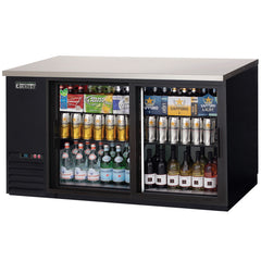 Everest Refrigeration 2 Glass Door Back Bar Cooler, 69" - Black Exterior EBB69G - Quality Galore