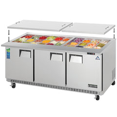 Everest Refrigeration 3 Door Open Top Prep Table, 71 1/2" (Mega Top) EOTP3 - Quality Galore