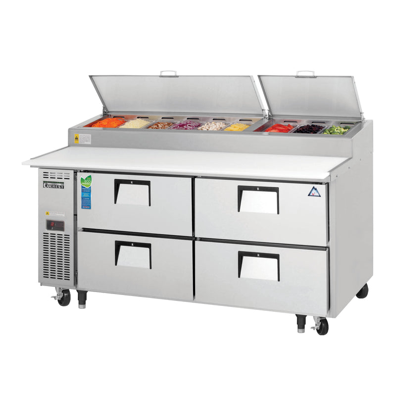 Everest Refrigeration, EPPR2-D4, Refrigerated Counter, Pizza Prep Table 