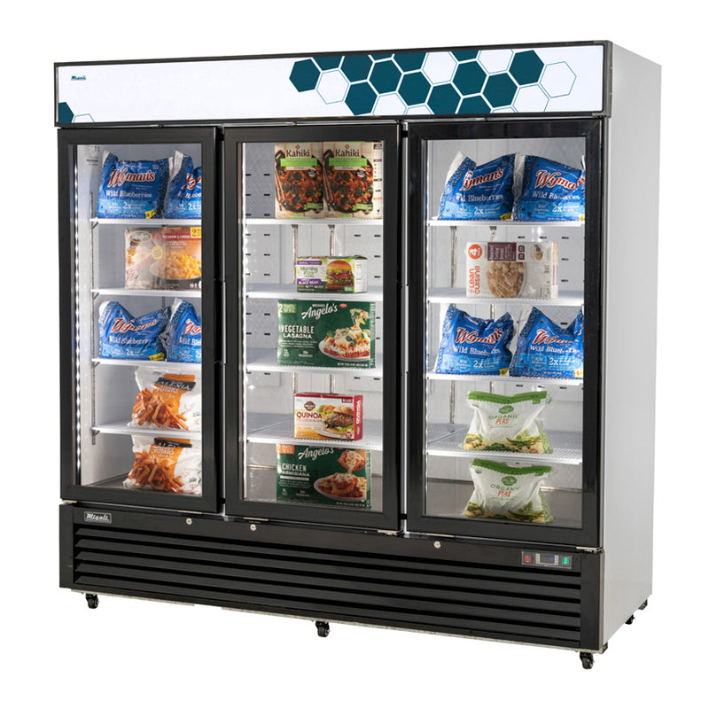 Migali, C-72FM-HC, Commercial Glass Door Freezer 