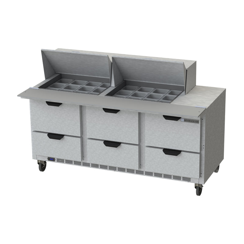 Beverage Air, SPED72HC-24M-6, Refrigerated Counter, Mega Top Sandwich / Salad Unit 