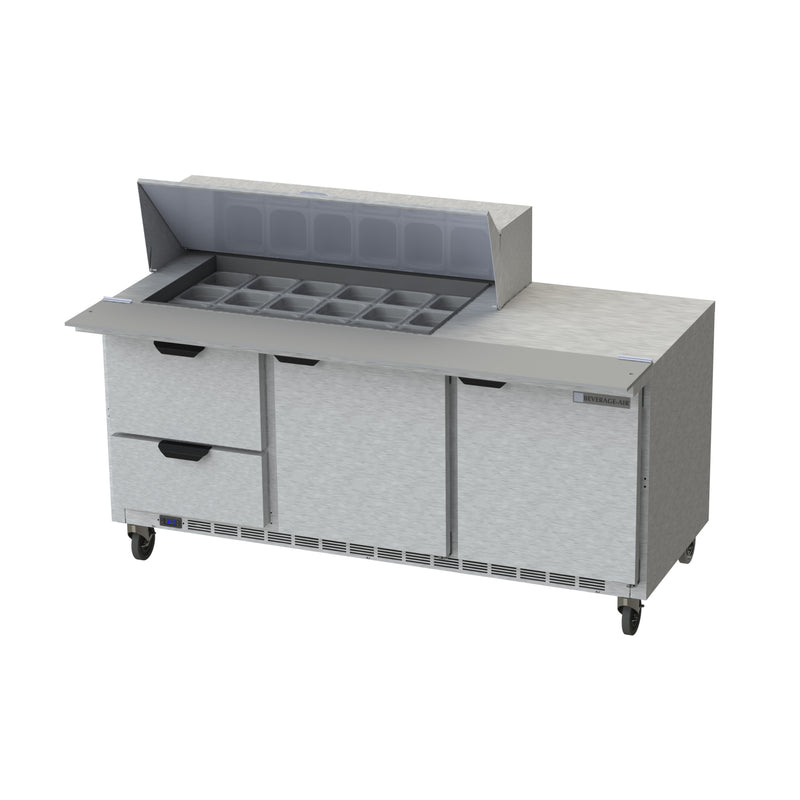 Beverage Air, SPED72HC-18M-2, Refrigerated Counter, Mega Top Sandwich / Salad Unit 