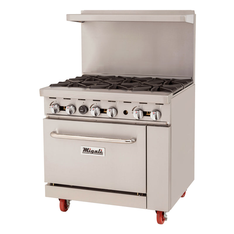 Migali, C-RO6-LP, Commercial Range with Oven 