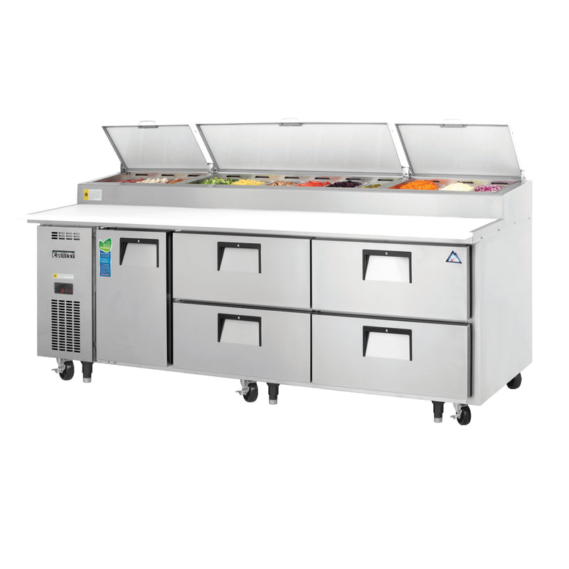 Everest Refrigeration, EPPR3-D4, Refrigerated Counter, Pizza Prep Table 