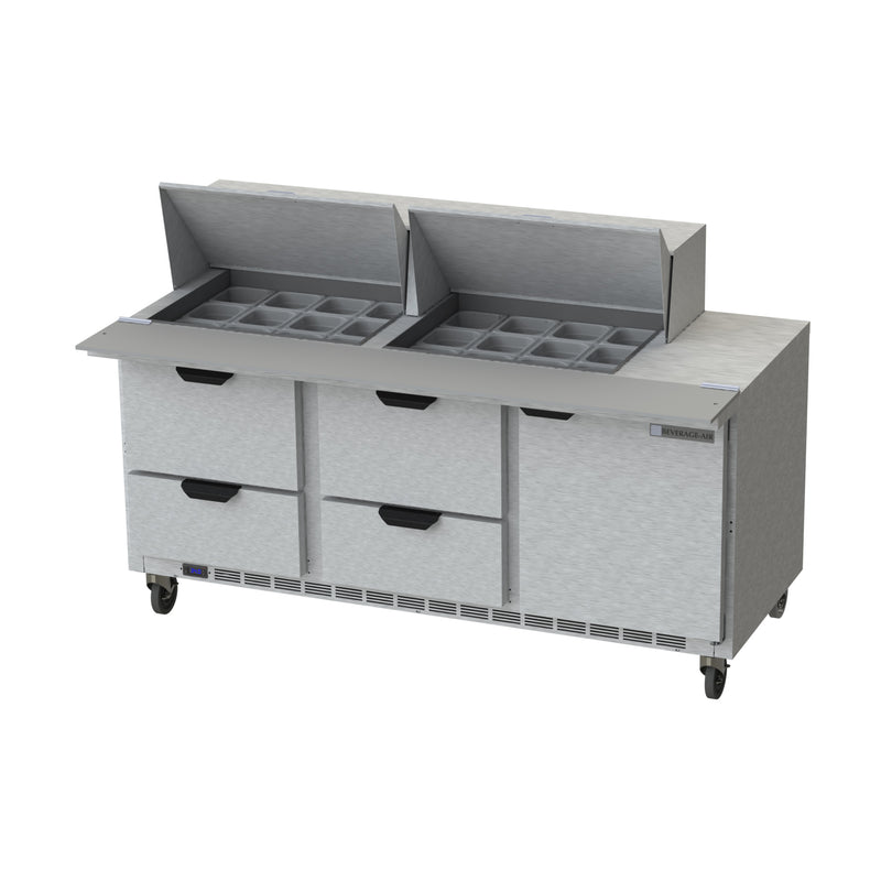 Beverage Air, SPED72HC-24M-4, Refrigerated Counter, Mega Top Sandwich / Salad Unit 