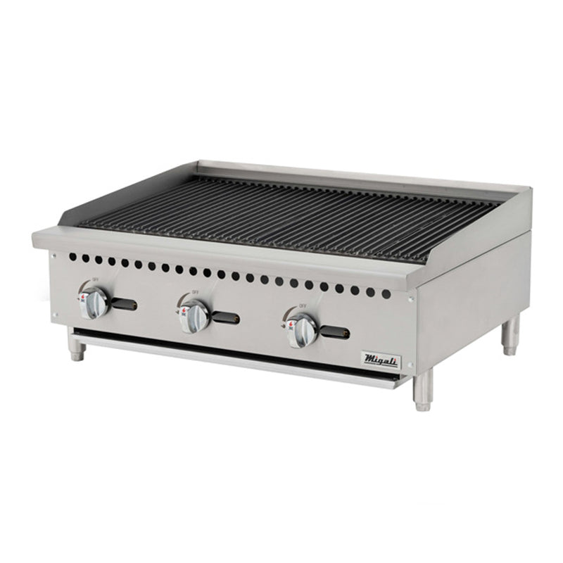 Migali, C-CR36, Commercial Counter-top Char-Rock Broiler 