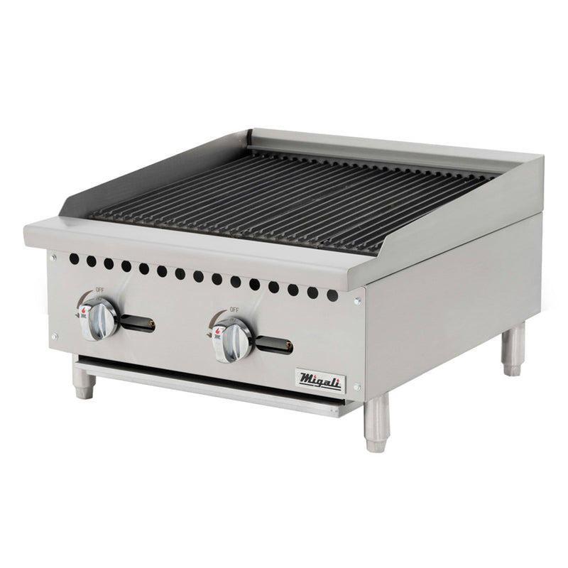 Migali, C-CR24, Commercial Counter-top Char-Rock Broiler 