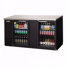 Everest Refrigeration 2 Glass Door Back Bar Cooler, 69" - Black Exterior EBB69G - Quality Galore