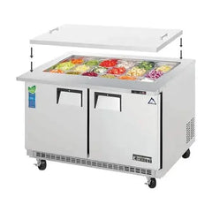 Everest Refrigeration 2 Door Open Top Prep Table, 47 1/2" (Mega Top) EOTP2 - Quality Galore