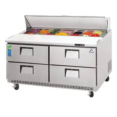 Everest Refrigeration 2 Section 4 Drawer Sandwich Prep Table, 47 1/2" EPBNR2-D4 - Quality Galore