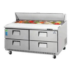 Everest Refrigeration 2 Section 4 Drawer Sandwich Prep Table, 59 1/2" EPBNWR2-D4 - Quality Galore