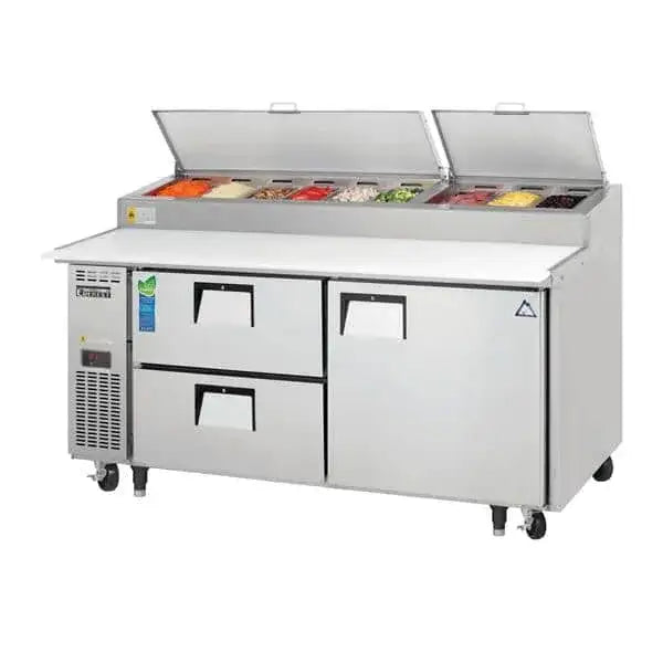 Everest Refrigeration 2 Section 4 Drawer Pizza Prep Table, 71 1/2