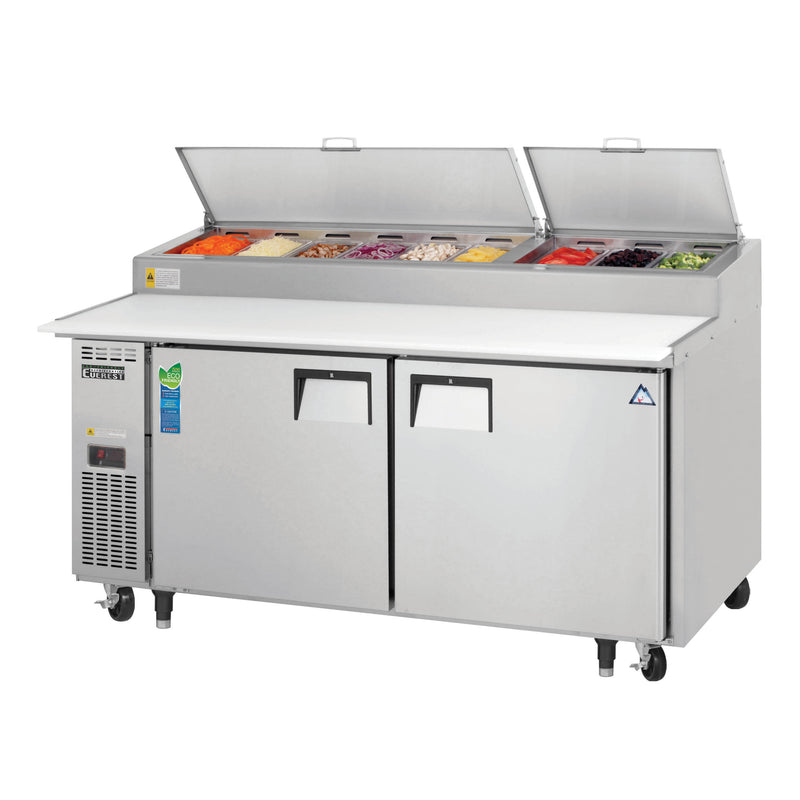 Everest Refrigeration, EPPR2, Refrigerated Counter, Pizza Prep Table 